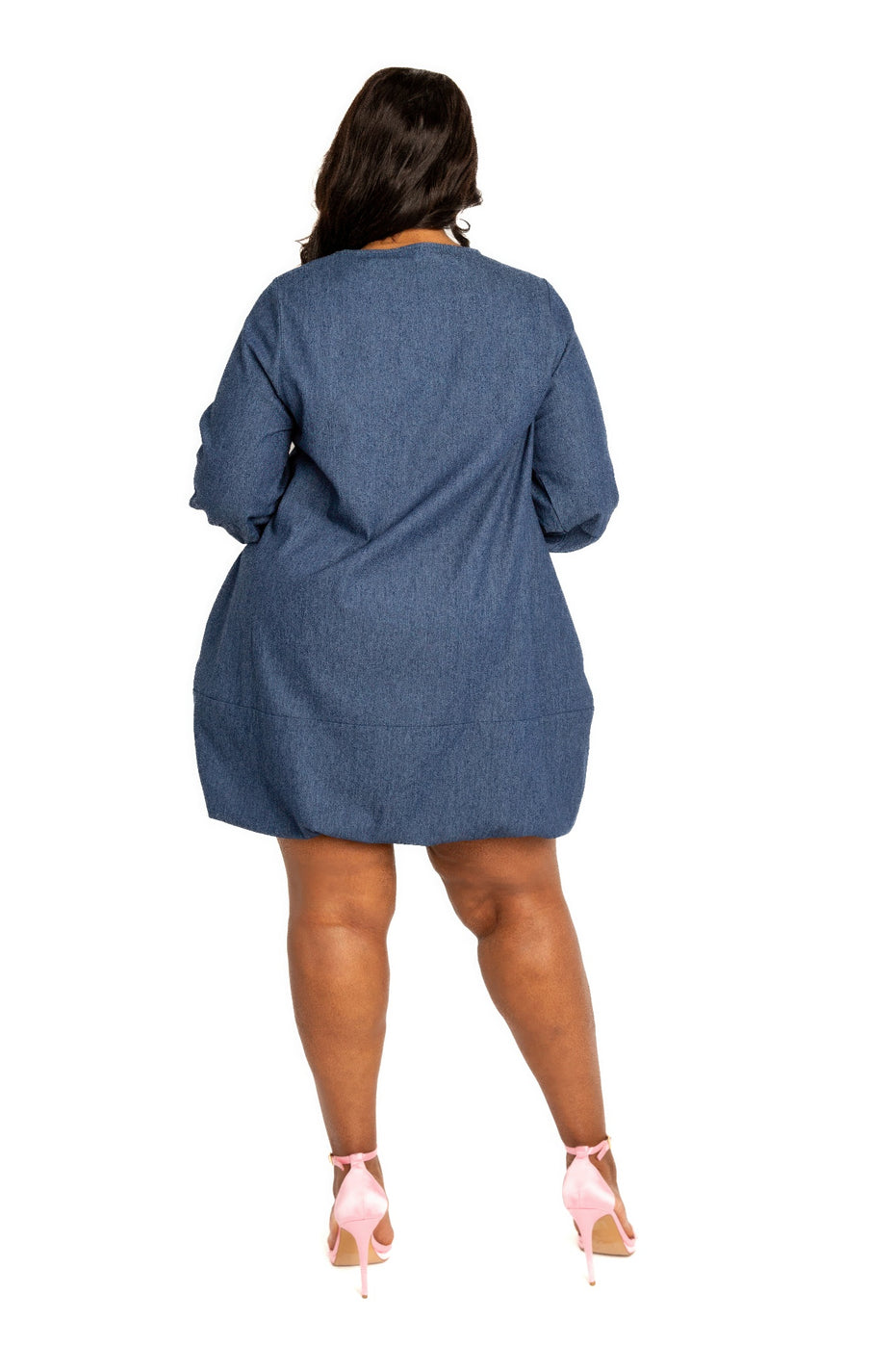 Washed Denim Bubbled Dress
