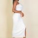 Ribbed Cropped Top and Maxi Side Slit Skirt