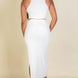 Ribbed Cropped Top and Maxi Side Slit Skirt
