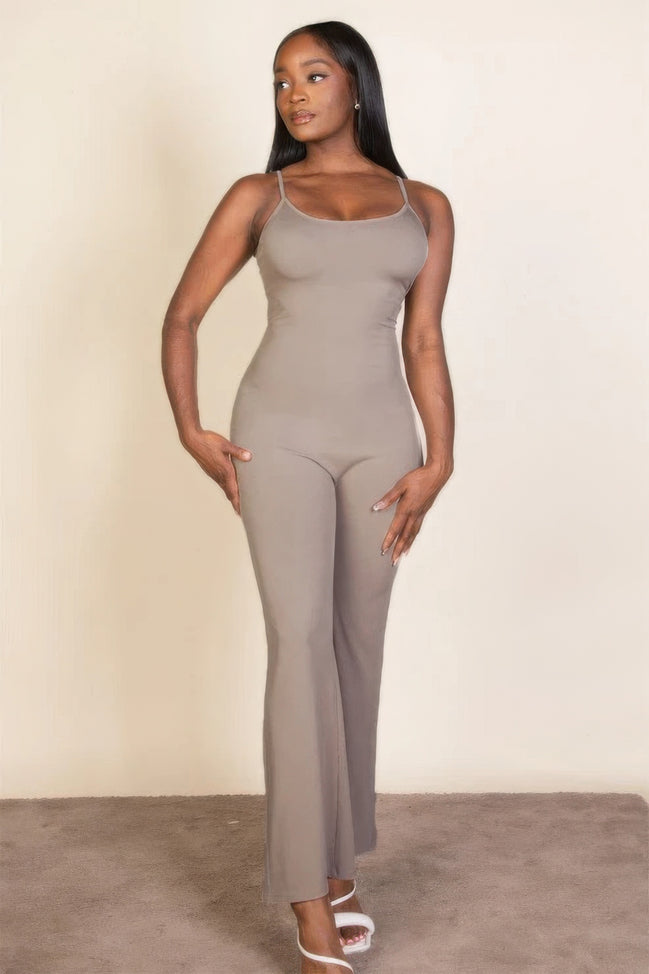 Ribbed Sleeveless Wide Leg jumpsuit
