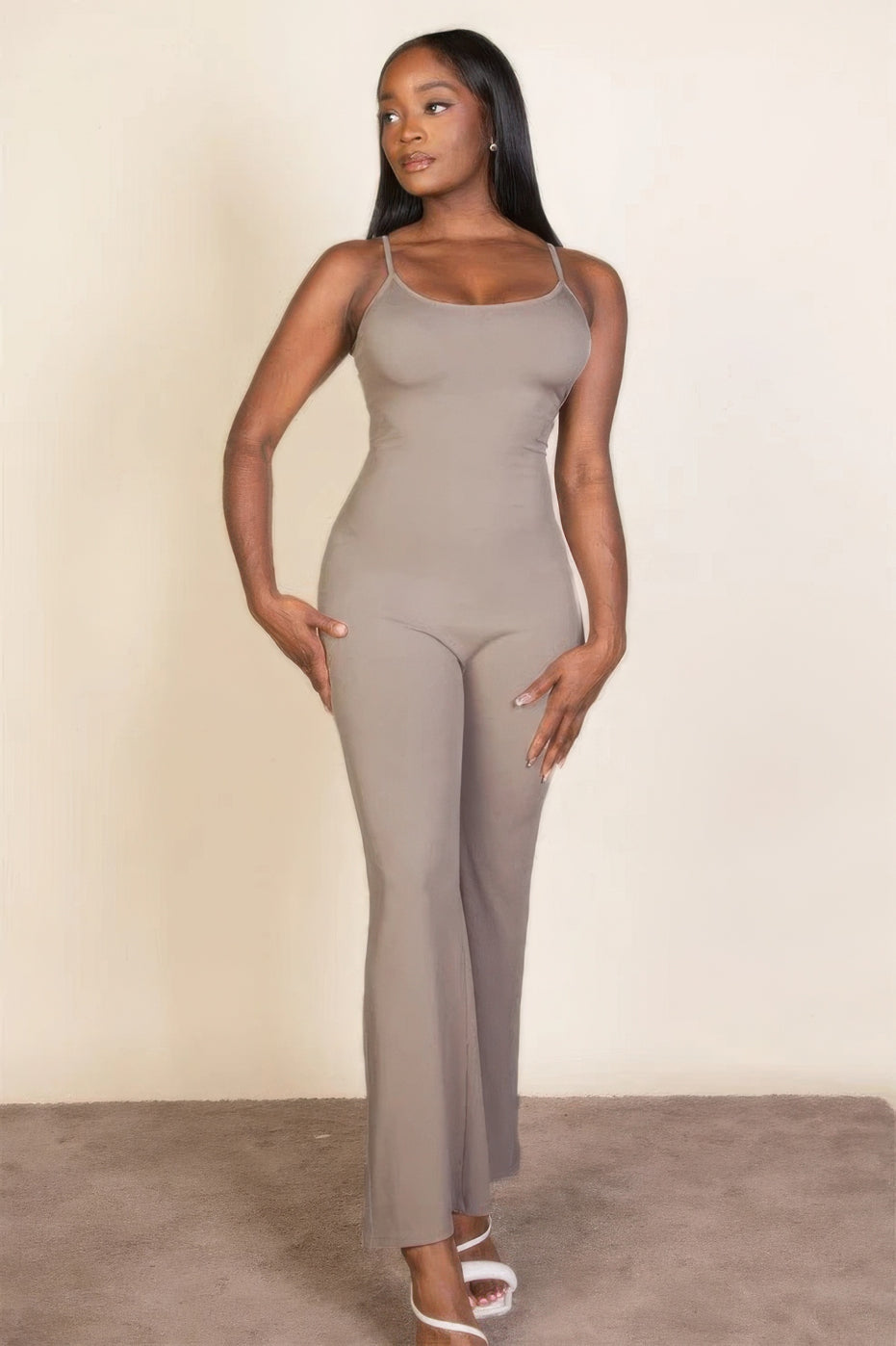 Ribbed Sleeveless Wide Leg jumpsuit
