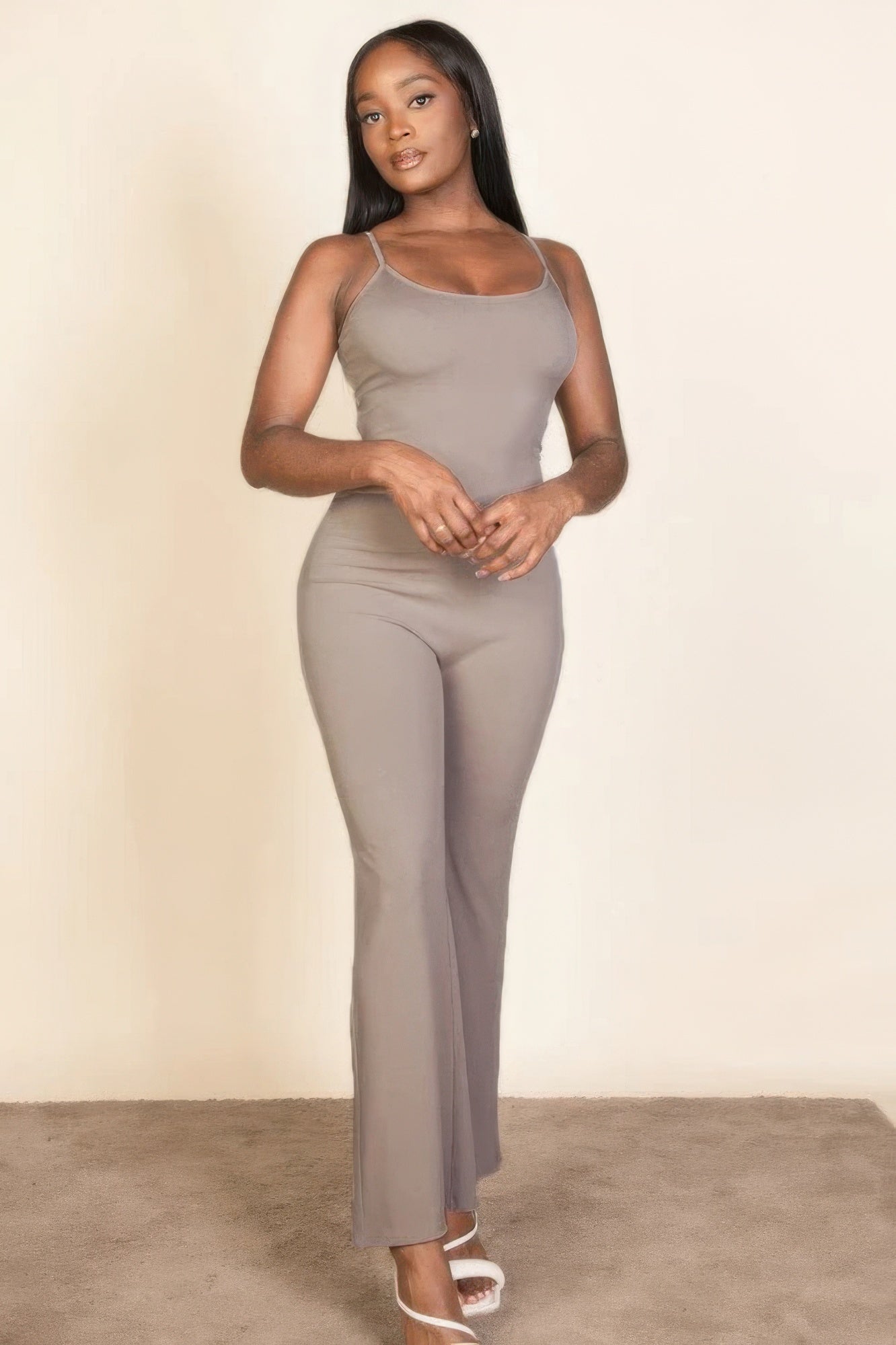 Ribbed Sleeveless Wide Leg jumpsuit