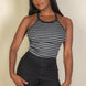 Stripe Knit Halter Sleeveless Top