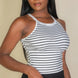 Stripe Knit Halter Sleeveless Top