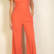 Notched neck cami jumpsuit