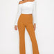 Bardot ribbed long sleeve crop top