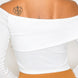 Bardot ribbed long sleeve crop top