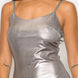 Scoop neck foil mini dress