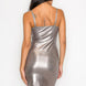 Scoop neck foil mini dress