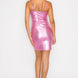 Scoop neck foil mini dress