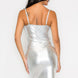 Scoop neck foil mini dress