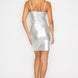 Scoop neck foil mini dress
