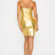 Scoop neck foil mini dress