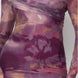 Printed mesh slit bodycon dress