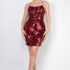 Sequin-studded crisscross back mini dress