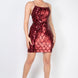 Sequin-studded crisscross back mini dress