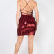 Sequin-studded crisscross back mini dress