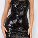 Sequin-studded crisscross back mini dress