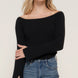 Long flare slv off shoulder sweater
