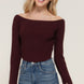 Long flare slv off shoulder sweater