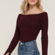 Long flare slv off shoulder sweater