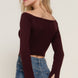 Long flare slv off shoulder sweater