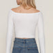 Long flare slv off shoulder sweater