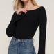 Long flare slv off shoulder sweater