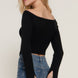 Long flare slv off shoulder sweater
