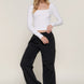 Long slv sweetheart neck seam detail knit top