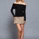 Long sleeve off the shoulder knit top