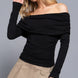 Long sleeve off the shoulder knit top