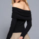 Long sleeve off the shoulder knit top