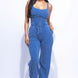 Washed Jumpsuit With Adjustable Ankle