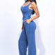 Washed Jumpsuit With Adjustable Ankle