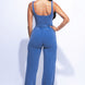 Washed Jumpsuit With Adjustable Ankle