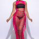 Fringe Cut Out Maxi Dress