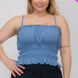 Plus Size Tiered Shirred Body Crop Top