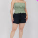 Plus Size Tiered Shirred Body Crop Top