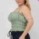Plus Size Tiered Shirred Body Crop Top