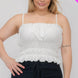 Plus Size Tiered Shirred Body Crop Top
