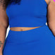 Plus Size Ribbed Cami Crop Top & Ruched Shorts Set