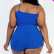 Plus Size Ribbed Cami Crop Top & Ruched Shorts Set