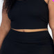 Plus Size Ribbed Cami Crop Top & Ruched Shorts Set