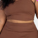 Plus Size Ribbed Cami Crop Top & Ruched Shorts Set