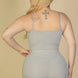 Plus Size Ribbed Cami Crop Top & Ruched Shorts Set