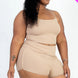 Plus Size Ribbed Cami Crop Top & Ruched Shorts Set