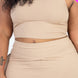 Plus Size Ribbed Cami Crop Top & Ruched Shorts Set