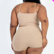 Plus Size Ribbed Cami Crop Top & Ruched Shorts Set