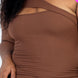 Plus Size Ribbed One Shoulder Cutout Front Casual Mini Bodycon Dress